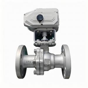 上海湖泉電動球閥Q941PPL-25\DN100法蘭耐腐蝕